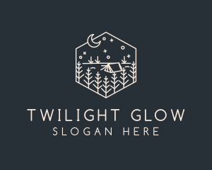 Twilight - Monoline Night Camping logo design