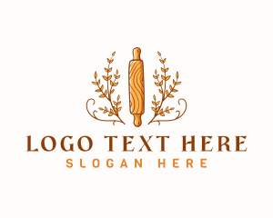 Leaves - Baking Pastry Rolling Pin logo design
