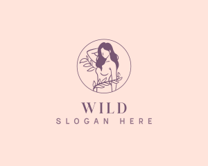 Nude - Leaf Woman Spa logo design