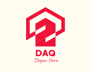 Apartment - Red Home Number 2 logo design