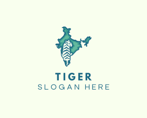 Tiger India Map logo design