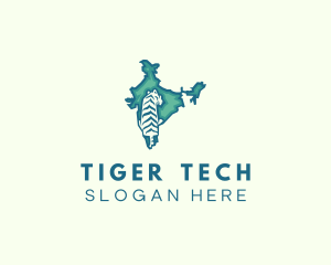 Tiger India Map logo design