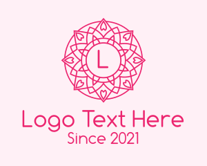 Pink Ornamental Letter Logo