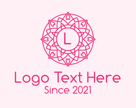 Cherry Blossom - Pink Ornamental Letter logo design