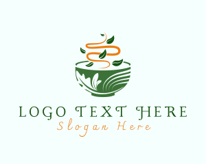 Soup - Organic Leaf Bowl logo design