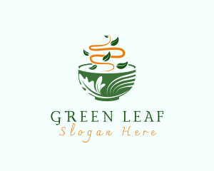 Organic Leaf Bowl logo design