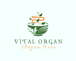 Organic Leaf Bowl logo design