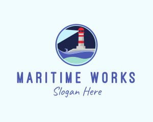 Sea Lighthouse Coast  logo design