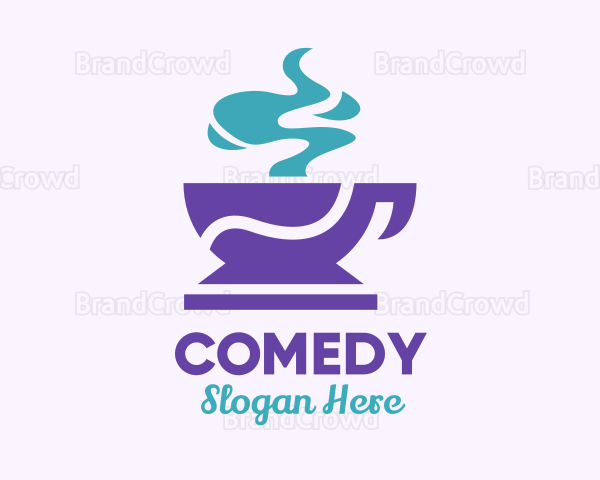 Purple Coffee Cup Logo