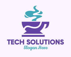 Purple Coffee Cup Logo