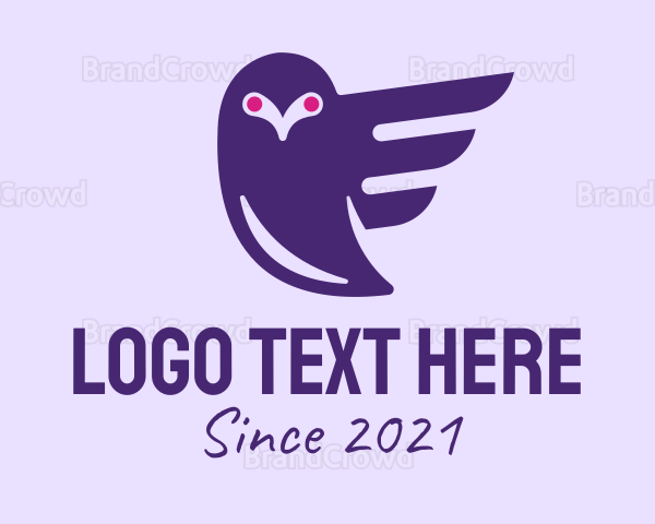 Purple Flying Owl Logo