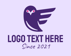 Purple Flying Owl  logo design
