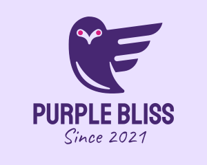 Purple Flying Owl  logo design