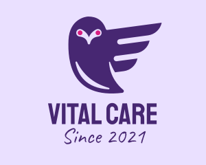 Birdwatcher - Purple Flying Owl logo design