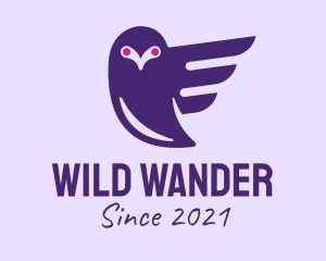 Purple Flying Owl  logo design