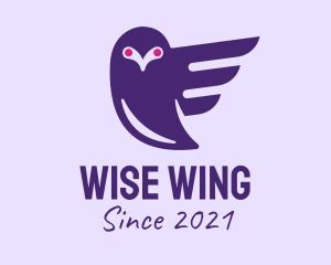 Purple Flying Owl  logo design