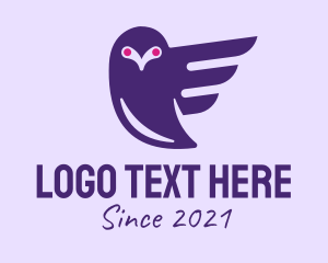 Bird - Purple Flying Owl logo design