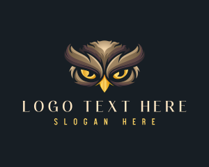 Hooter - Nocturnal Owl Eyes logo design