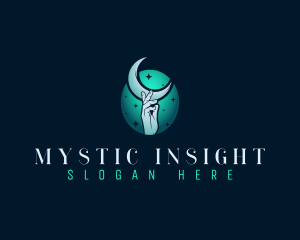 Mystic Moon Hand logo design