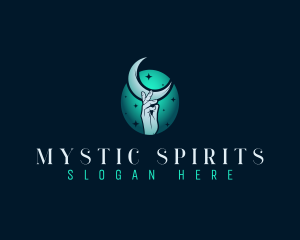 Mystic Moon Hand logo design