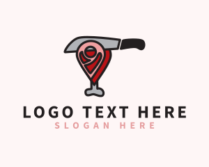 Food - Meat Shop Location Pin logo design