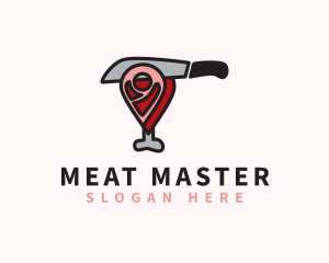 Meat Shop Location Pin logo design