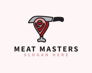 Meat Shop Location Pin logo design