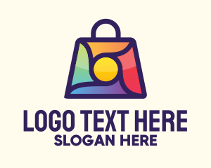 Shop - Multicolor Shopping Bag logo design