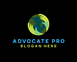 Advocate - Earth Globe Hand logo design