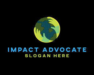 Advocate - Earth Globe Hand logo design