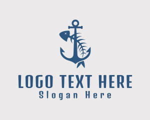 Nautical - Fishbone Anchor Harbor logo design