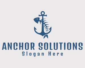 Anchor - Fishbone Anchor Harbor logo design