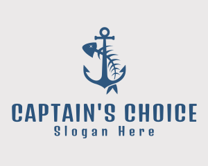 Captain - Fishbone Anchor Harbor logo design