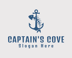Captain - Fishbone Anchor Harbor logo design