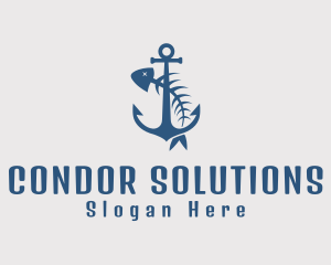 Fishbone Anchor Harbor logo design