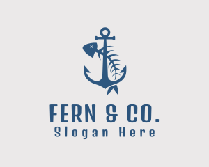 Fishbone Anchor Harbor logo design