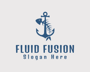 Fishbone Anchor Harbor logo design