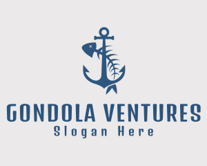 Fishbone Anchor Harbor logo design