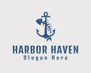 Harbor - Fishbone Anchor Harbor logo design