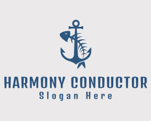 Fishbone Anchor Harbor logo design