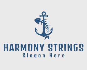 Fishbone Anchor Harbor logo design