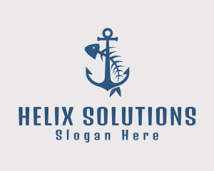 Fishbone Anchor Harbor logo design