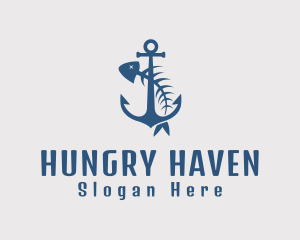 Fishbone Anchor Harbor logo design