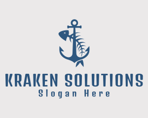 Fishbone Anchor Harbor logo design