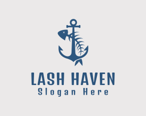 Fishbone Anchor Harbor logo design