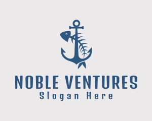 Fishbone Anchor Harbor logo design