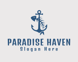 Fishbone Anchor Harbor logo design