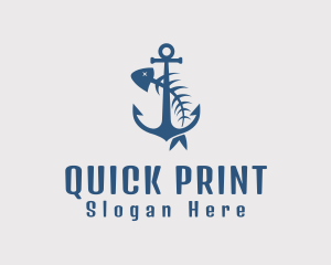 Fishbone Anchor Harbor logo design