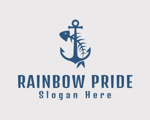 Fishbone Anchor Harbor logo design