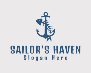 Fishbone Anchor Harbor logo design